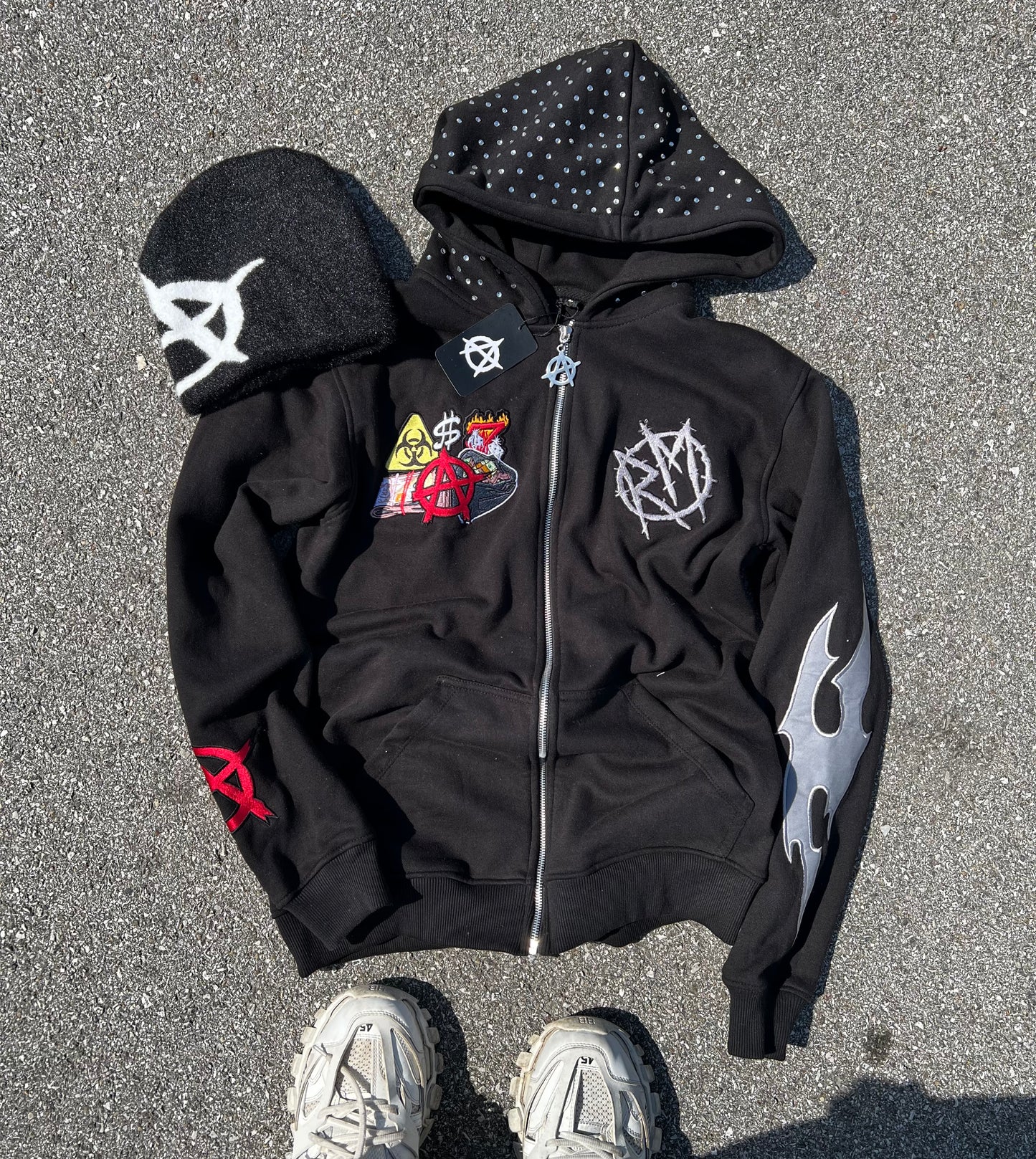 Rhinestone Hoodie - Money Hungry