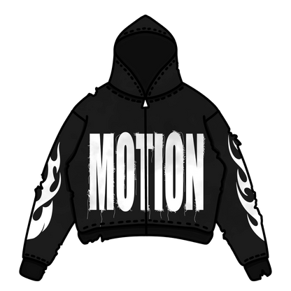 MOTION-  ZIP-UP HOODIES (BLACK)