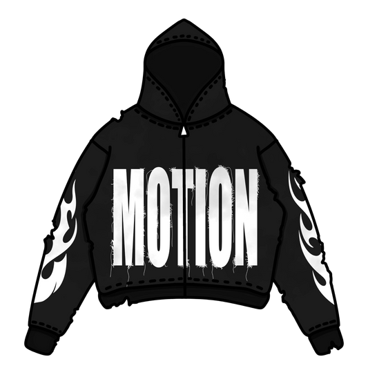 MOTION-  ZIP-UP HOODIES (BLACK)