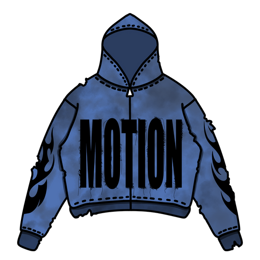 MOTION - ZIP-UP HOODIES (BLUE ACID WASH)