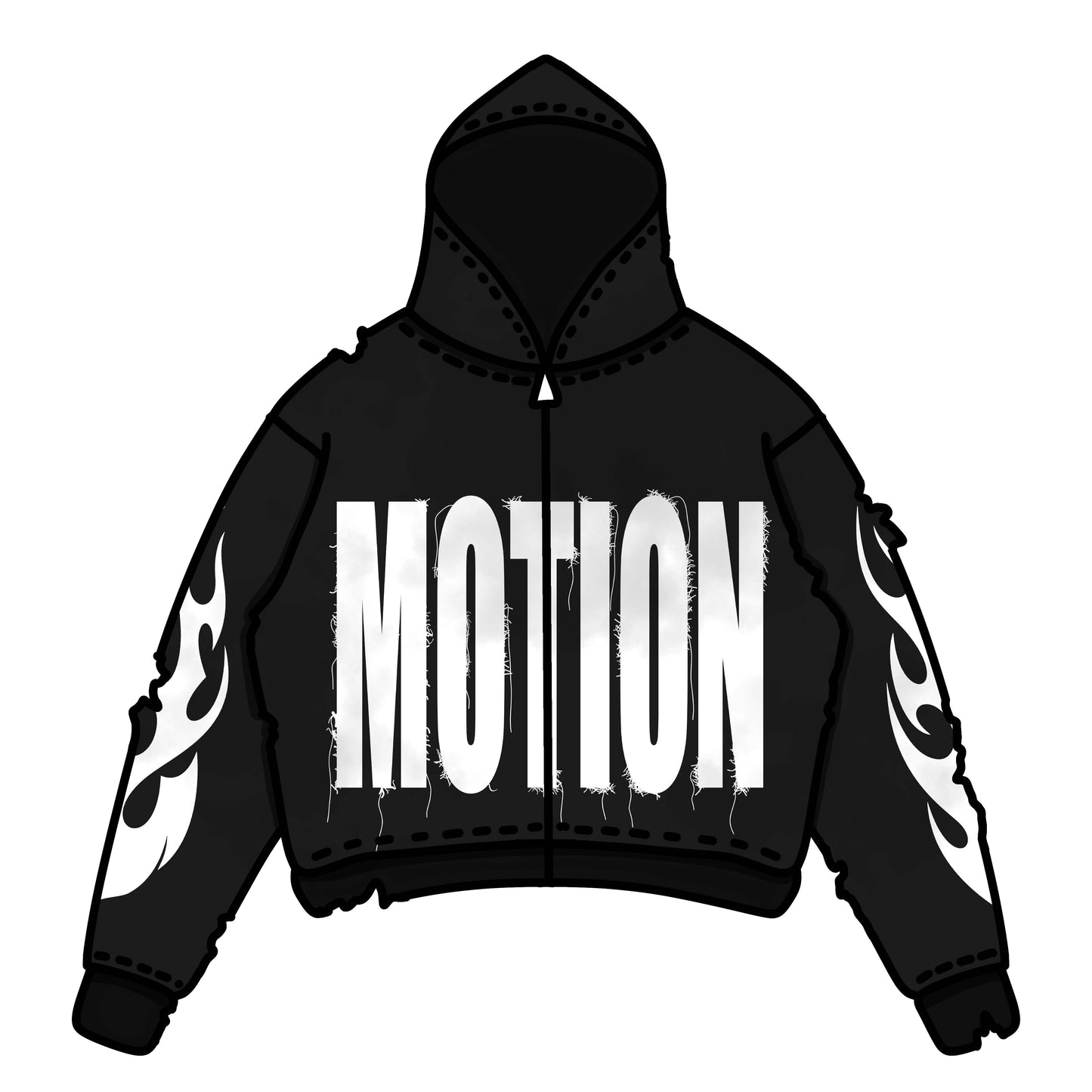 MOTION-  ZIP-UP HOODIES (BLACK)